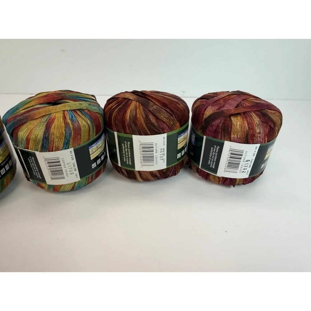 Lion Brand Incredible Ribbon Yarn Purple Autumn+ Weight 5 Bulky Lot Of 7